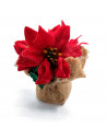 Tradineur - Maceta de navidad - Fabricación poliéster - Decoración festiva, repisa, chimenea, ventana, estantería, hogar. - Mode