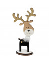 Tradineur - Figura de Reno plush - Fabricación en madera - Decoración para navidad - 20 x 7,3 x 4,5 cm - Modelo Surtido