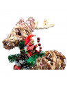 Tradineur - Figura de reno con diseño rattan - Fabricación en plástico - Decoración para navidad - 47 x 12 x 35 cm - Modelo Surt