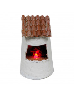 Tradineur - Figura de horno con luces LED para belén - Fabricado en plástico - Figura decorativa divertida para nacimiento, navi