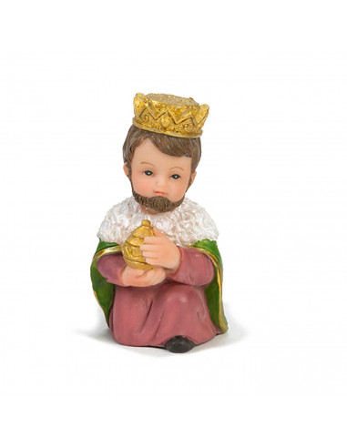 Tradineur - Figura de reyes magos con diseño adorable - Fabricación en marmolina - Ideal para belén navideño, figuras decorativa