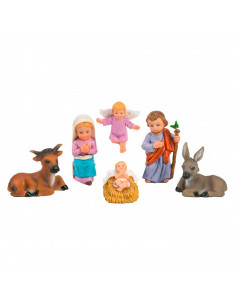 Tradineur - Figura del nacimiento naïf - Fabricación en marmolina - Ideal para belén navideño, figuras decorativas, nacimiento,