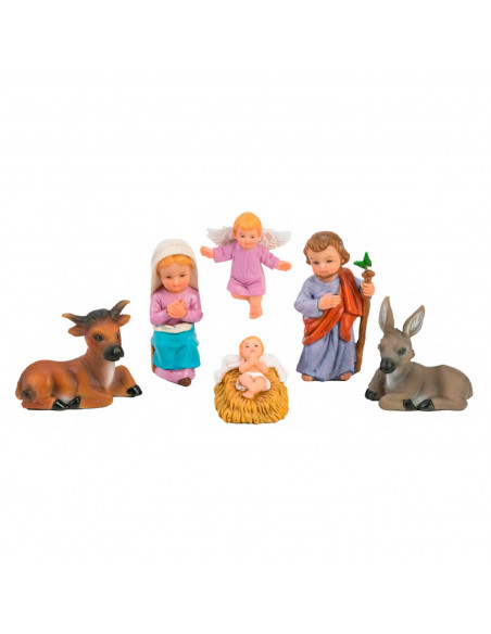 Tradineur - Figura del nacimiento naïf - Fabricación en marmolina - Ideal para belén navideño, figuras decorativas, nacimiento,