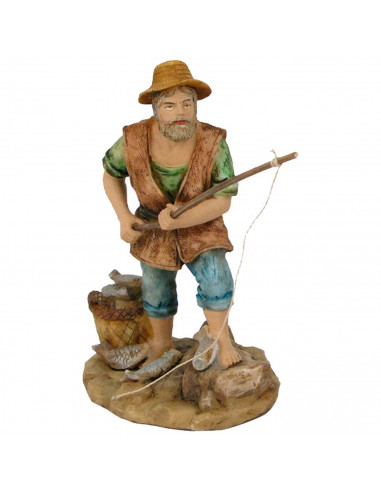 Tradineur - Set de figuras de 3 pastores - Fabricación en marmolina - Ideal para belén navideño, figuras decorativas, nacimiento