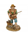 Tradineur - Set de figuras de 3 pastores - Fabricación en marmolina - Ideal para belén navideño, figuras decorativas, nacimiento