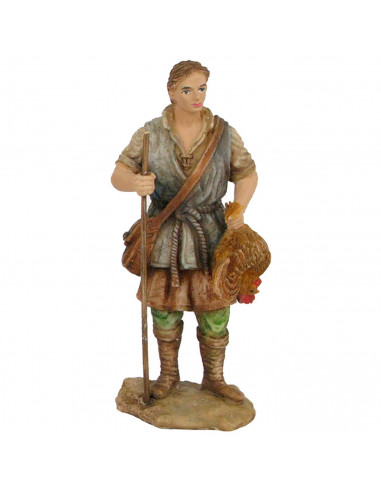 Tradineur - Set de figuras de 3 pastores - Fabricación en marmolina - Ideal para belén navideño, figuras decorativas, nacimiento