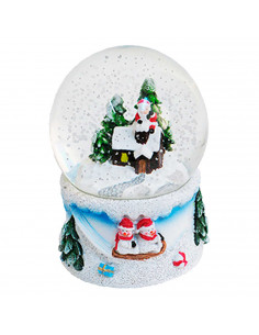 Tradineur - Bola de nieve - Fabricación en madera - Decoración para navidad - Ø 6 x 9 cm - Modelo Surtido