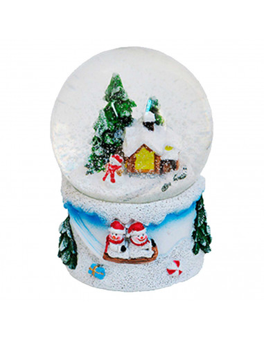 Tradineur - Bola de nieve - Fabricación en madera - Decoración para navidad - Ø 6 x 9 cm - Modelo Surtido