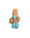 Tradineur - Figura de pastora de color azul con pan para belén - Fabricado en marmolina - Figura decorativa divertida para nacim