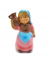 Tradineur - Figura de pastora de color rosa con saco para belén - Fabricado en marmolina - figura decorativa divertida para naci