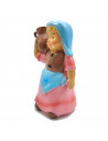 Tradineur - Figura de pastora de color rosa con saco para belén - Fabricado en marmolina - figura decorativa divertida para naci