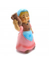 Tradineur - Figura de pastora de color rosa con saco para belén - Fabricado en marmolina - figura decorativa divertida para naci