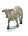 Tradineur - Figura de cordero de color blanco para belén - Fabricado en plástico - Figura decorativa divertida para nacimiento,