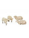 Tradineur - Figura de cordero de color blanco para belén - Fabricado en plástico - Figura decorativa divertida para nacimiento,