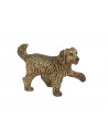 Tradineur - Figura de perro de color gris para belén - Fabricado en plástico - Figura decorativa divertida para nacimiento, navi