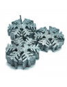 Tradineur - Pack de 3 velas con diseño de copo de nieve - Incluye purpurina - Figura decorativa divertida para nacimiento, navid