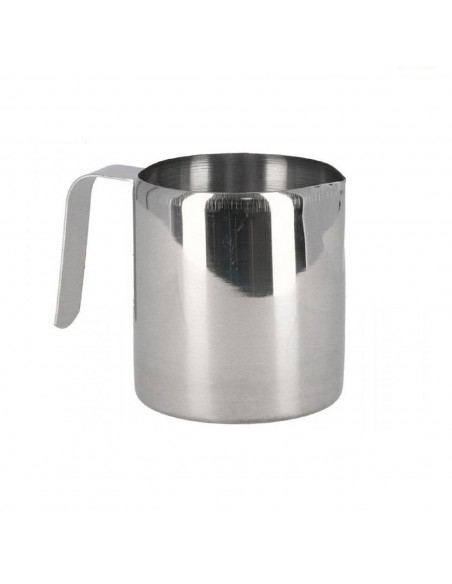 Jarra de leche de acero inoxidable 500 ml, lechera, taza espuma de leche para café, recipiente para calentar 9 x 12 x 8 cm, coci