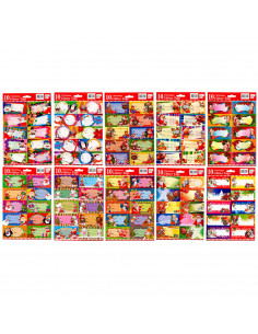 Tradineur - Pack de 10 Etiquetas adhesivas para regalo - Accesorio para navidades - Detalle para regalo - 26 x 18 cm