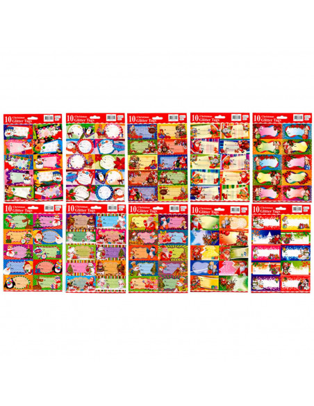 Tradineur - Pack de 10 Etiquetas adhesivas para regalo - Accesorio para navidades - Detalle para regalo - 26 x 18 cm