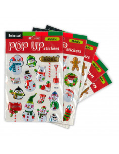 Tradineur - Pack de 12 Etiquetas adhesivas con relieve para navidad - Accesorio para navidades - Detalle para regalo - Modelo al