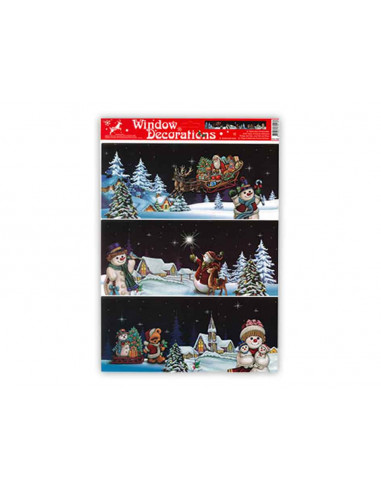 Tradineur - Pack 3 Etiquetas adhesivas cenefa para navidad - Accesorio para navidades - Detalle para regalo - Modelo Surtido