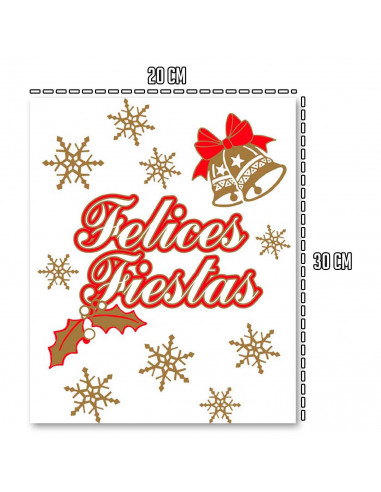 Tradineur - Pack 11 etiquetas adhesivas para navidad con la frase de "Felices Fiestas" - Accesorio para navidades - Detalle para