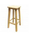 Reggo - Taburete alto, banqueta de barra de bar, cocina de madera de pino maciza cuadrado 80 x 26 x 26 cm