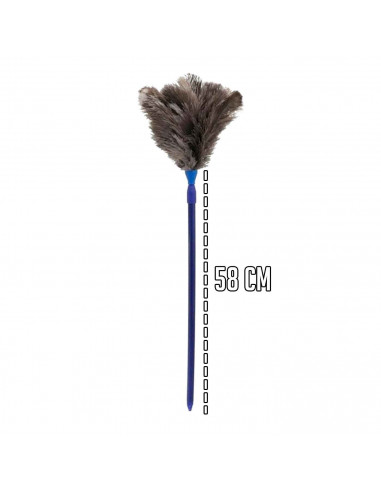 Tradineur - Plumero extensible premium con plumas de avestruz más largas - Extensible de 58 a 103 cm - Perfecto para limpiar zon