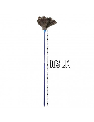 Tradineur - Plumero extensible premium con plumas de avestruz más largas - Extensible de 58 a 103 cm - Perfecto para limpiar zon
