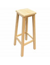 Reggo - Taburete alto, banqueta de barra de bar, cocina de madera de pino maciza cuadrado 80 x 26 x 26 cm