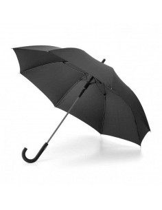 Tradineur - Paraguas grande para caballero - Fabricación poliéster y fibra - 8 Varillas - 88,5 cm de longitud - Color Negro