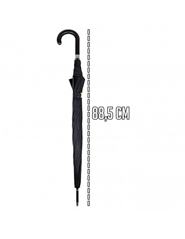 Tradineur - Paraguas grande para caballero - Fabricación poliéster y fibra - 8 Varillas - 88,5 cm de longitud - Color Negro