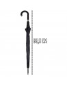 Tradineur - Paraguas grande para caballero - Fabricación poliéster y fibra - 8 Varillas - 88,5 cm de longitud - Color Negro