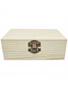 Tradineur - Caja de madera rectangular con cierre metálico, madera natural, almacenaje joyas, manualidades, decoración, 13,3 x 8