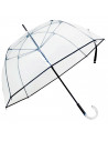 Tradineur - Paraguas largo transparente - Mango acristalado - Fabricación en PVC - 8 Varillas - Evita los días lluviosos con ele