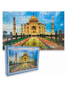 Tradineur - Puzzle/Rompecabezas de 1000 pzs - Diseño de la Taj Majal - Fabricación en cartón - Tamaño: 50 x 75 cm