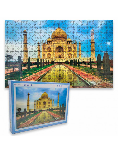 Tradineur - Puzzle/Rompecabezas de 1000 pzs - Diseño de la Taj Majal - Fabricación en cartón - Tamaño: 50 x 75 cm