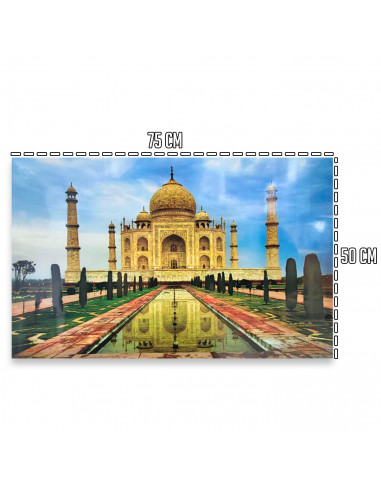 Tradineur - Puzzle/Rompecabezas de 1000 pzs - Diseño de la Taj Majal - Fabricación en cartón - Tamaño: 50 x 75 cm