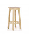 Reggo - Taburete alto, banqueta de barra de bar, cocina de madera de pino maciza cuadrado 80 x 26 x 26 cm