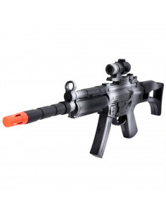Tradineur - Metralleta/fusil de asalto de juguete con sonido por fricción - Juguete de imitación de soldado para niños - 14 x 40