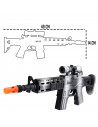 Tradineur - Metralleta/fusil de asalto de juguete con sonido por fricción - Juguete de imitación de soldado para niños - 14 x 40