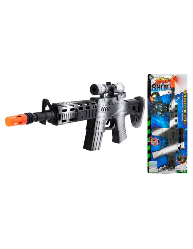 Tradineur - Metralleta/fusil de asalto de juguete con sonido por fricción - Juguete de imitación de soldado para niños - 14 x 40