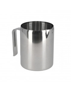 Jarra de leche de acero inoxidable 750 ml, lechera, taza espuma de leche para café, recipiente para calentar 12 x 14 x 9,5 cm, c