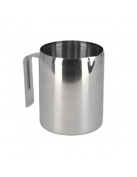 Jarra de leche de acero inoxidable 750 ml, lechera, taza espuma de leche para café, recipiente para calentar 12 x 14 x 9,5 cm, c