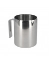 Jarra de leche de acero inoxidable 750 ml, lechera, taza espuma de leche para café, recipiente para calentar 12 x 14 x 9,5 cm, c