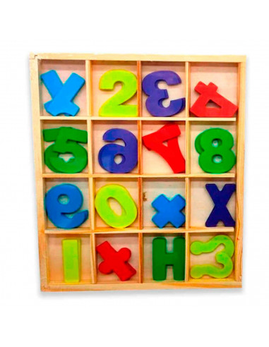 Tradineur - Caja de Matemáticas Infantil - Fabricación en madera - Más de 60 Fichas Matemáticas  Aprende Números y Colores  Mo