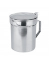 Tradineur - Grasera de carne de acero inoxidable con filtro, asa y tapa, recipiente para guardar el aceite del pescado, accesori