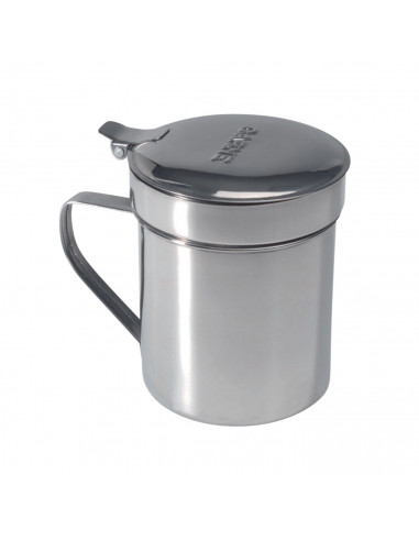 Tradineur - Grasera de carne de acero inoxidable con filtro, asa y tapa, recipiente para guardar el aceite del pescado, accesori