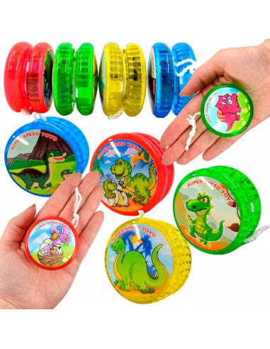 Tradineur - Yoyo modelo dinosaurio - Fabricado en plástico PVC no tóxico - Perfecto para que los principiantes aprendan trucos -