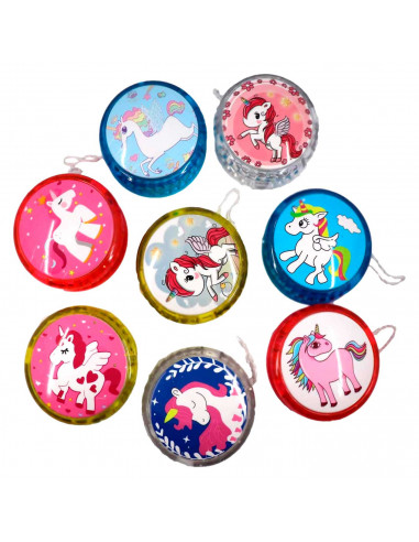 Tradineur - Yoyo modelo unicornio - Fabricado en plástico PVC no tóxico - Perfecto para que los principiantes aprendan trucos -